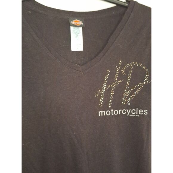 A Harley Davidson Motorcycles Women's Top Emblem Biker Summer Freedom Size M - Picture 6 of 8